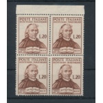1950 Italia - Repubblica , Ludovico Muratori -  1 valore , n.  625 , Buona Ottima Centratura , MNH** - Blocco di Quattro