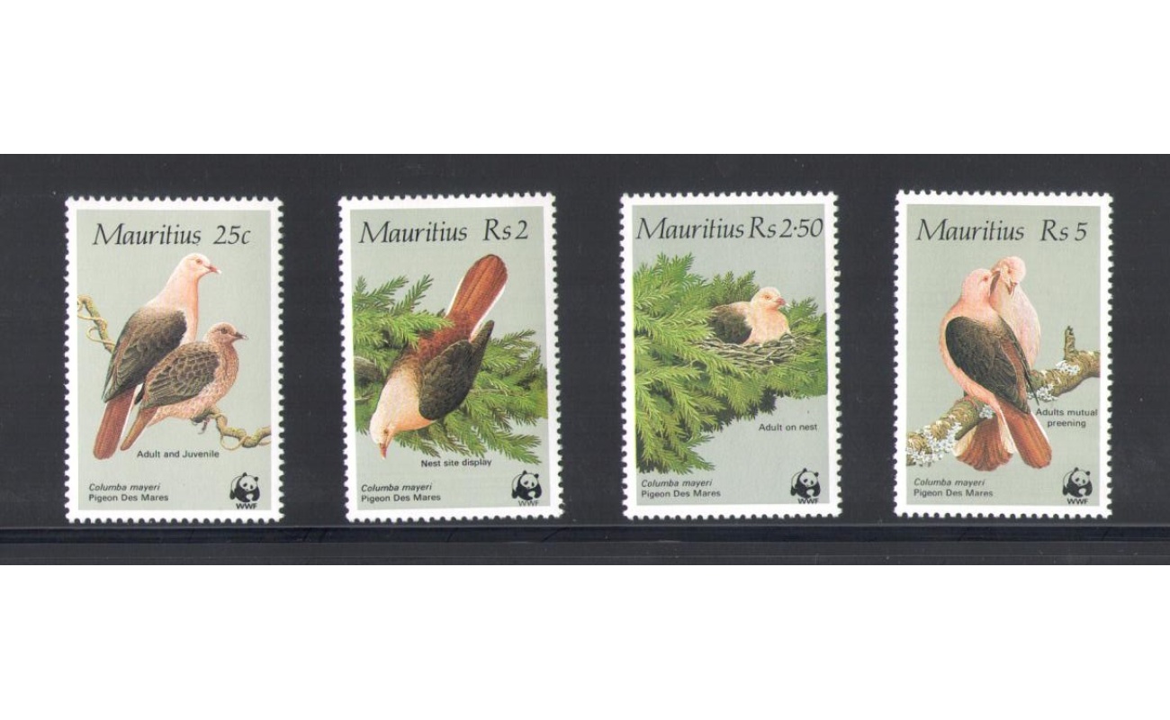 1978 Mauritius , Fauna - WWF - 4 valori , Catalogo Yvert n. 631/34 - MNH**