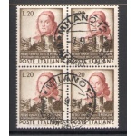 1951 Repubblica - n. 668 - Pietro Vannucci , 1 valore -  Blocco di quattro - Usato