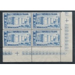 1952 Italia - Repubblica , 30 Fiera di Milano -  1 valore , n.  685 , Buona Ottima Centratura , MNH** - Blocco di Quattro - Angolo di Foglio