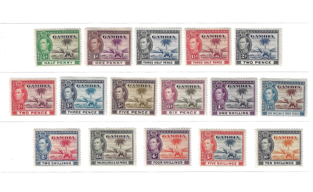 1938-46 Gambia, Stanley Gibbons n. 150-61 - Silver Jubilee - MLH*- MNH**