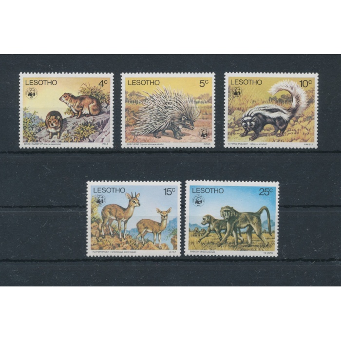 1977 Lesotho , Michel n. 228 - 32 , Animali - Fauna Esotica , WWF , 5 valori - MNH**