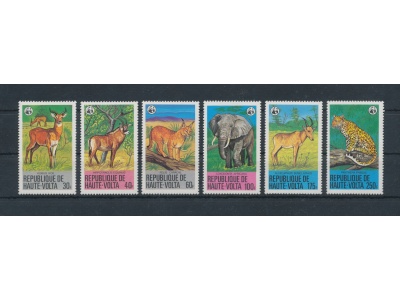 1979 Haute Volta , Yvert n. 488-93  , Animali in pericolo -  WWF , 6 valori - MNH**
