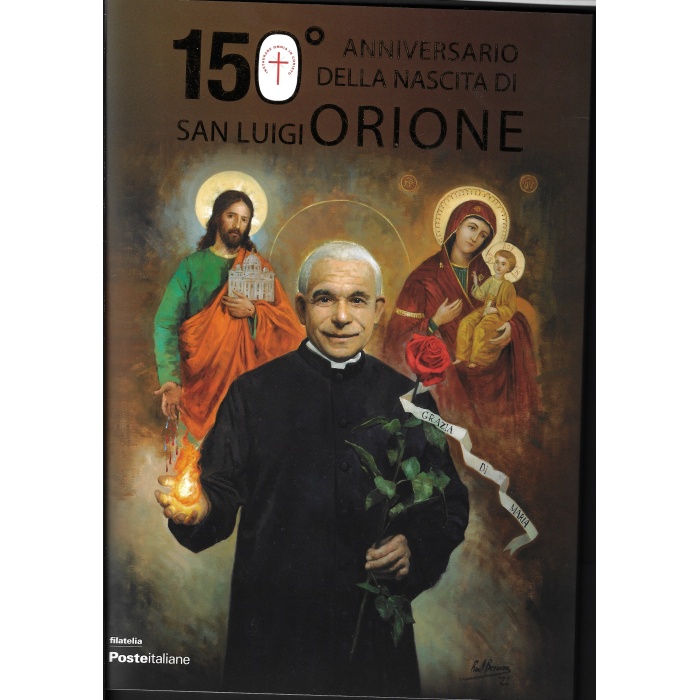 2022 Italia - 150° anniversario della nascita di San Luigi Orione- Folder - Italia-Smom-Vaticano-Argentina in Minifoglio