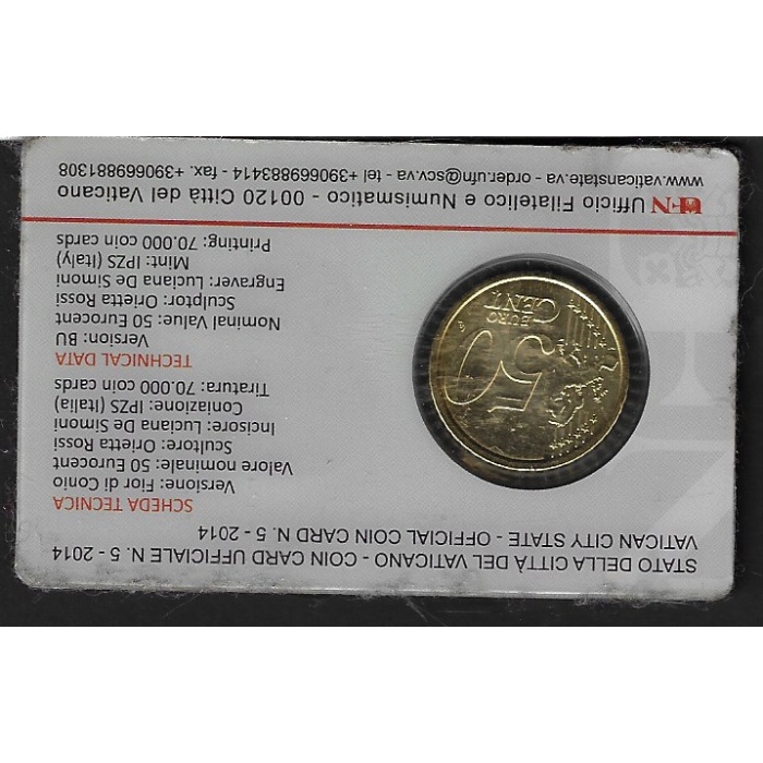 2014 Vaticano -  Coin Card  n. 5  50 cent