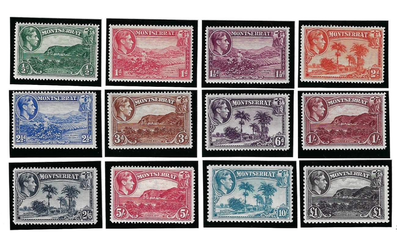 1938-48 Montserrat, Stanley Gibbons n. 101-12 -  serie di 12 valori - MH*