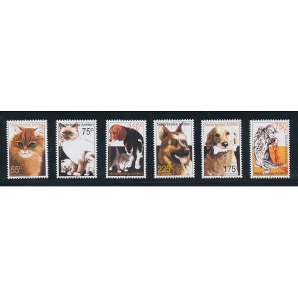 2001 Antille Olandesi - Cani e Gatti - Catalogo Yvert n. 1258-63 - 6 valori - MNH**