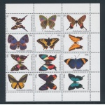 2003 Antille Olandesi -  Fauna Farfalle - Catalogo Yvert n. 1337/48 - Blocco di 12 valori - MNH**