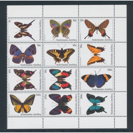 2003 Antille Olandesi -  Fauna Farfalle - Catalogo Yvert n. 1337/48 - Blocco di 12 valori - MNH**