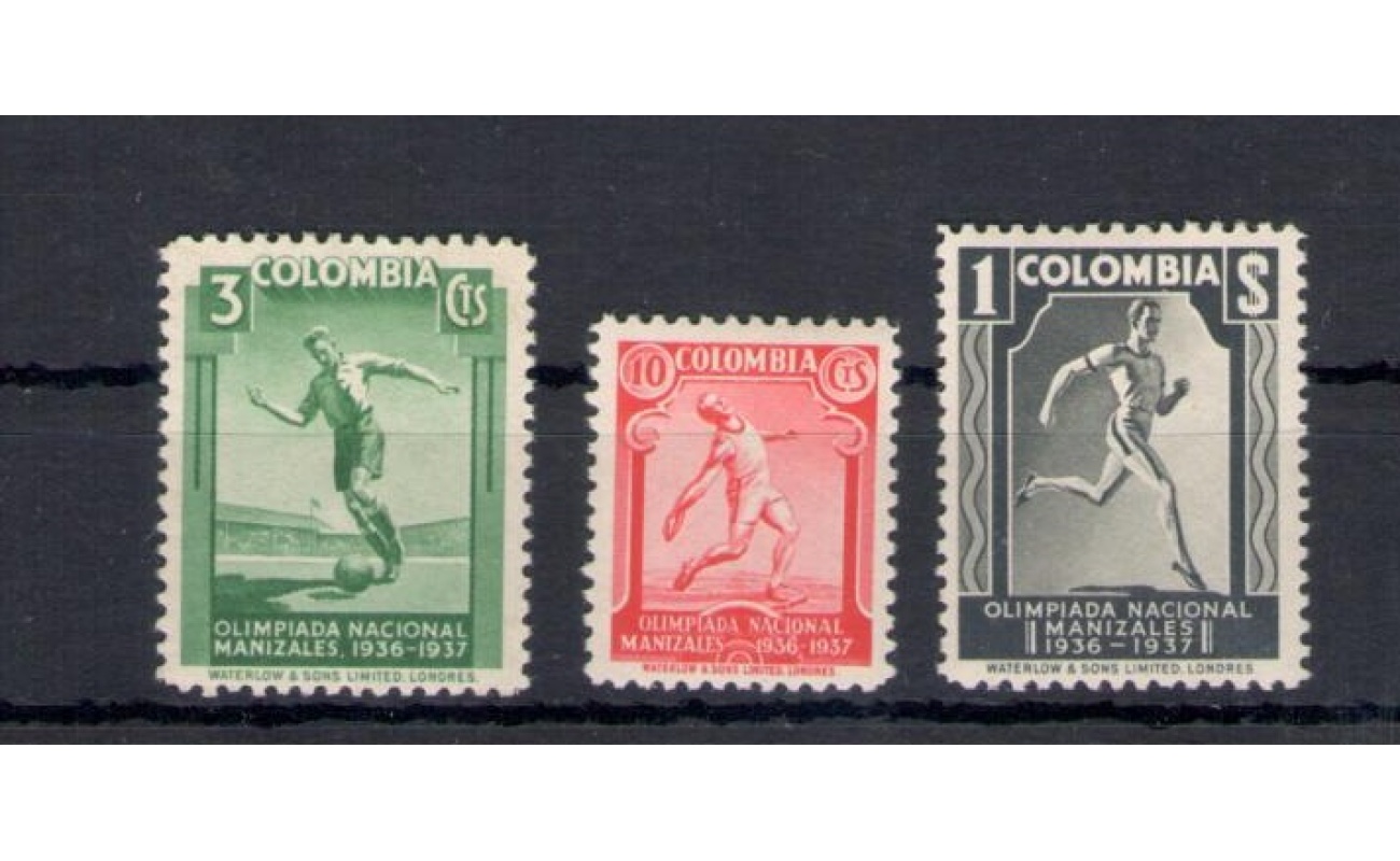 1937 Colombia - 4 Giochi Olimpici Sud America - Yvert n. 301/03 - 3 valori - MNH**
