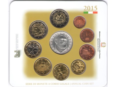 2015 Italia , Repubblica Italiana , Serie di Monete a Corso Legale , San Filippo Neri , 10 valori - FDC