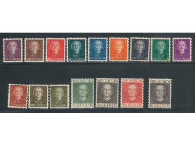 1950-54 Antille Olandesi - Effige della Regina Giuliana - Catalogo Yvert n. 202/215  - 16 valori - MNH**