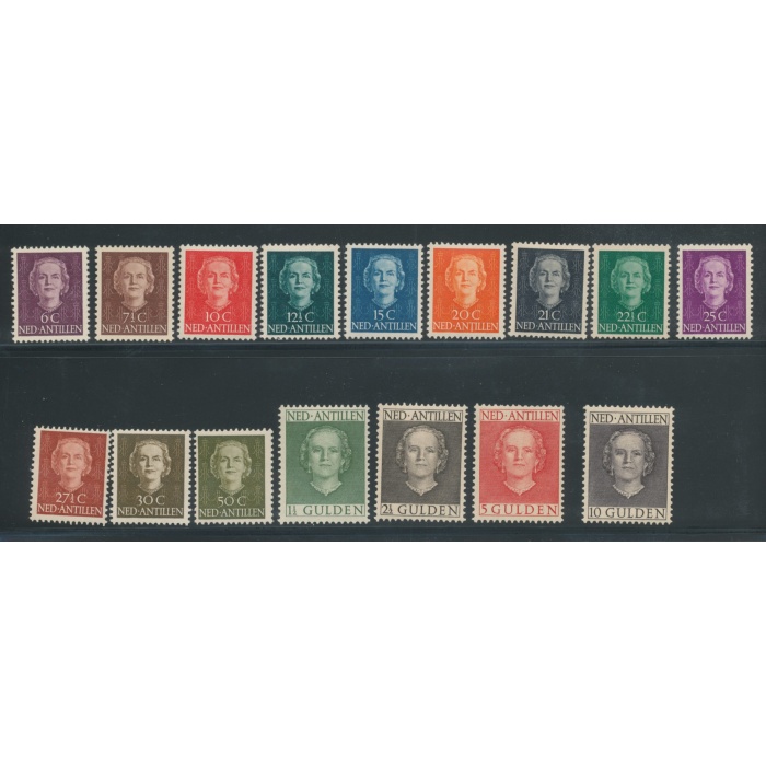 1950-54 Antille Olandesi - Effige della Regina Giuliana - Catalogo Yvert n. 202/215  - 16 valori - MNH**