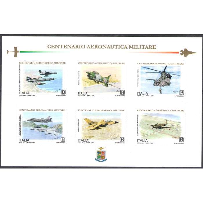 2023 Italia - Repubblica , Centenario Aeronautica Militare - Foglietto - Nuovo , MNH**