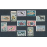 1959-60 Cote Francaise des Somalis - Catalogo Yvert n. 292/303 - Pesci ed Uccelli - 12 valori - MNH** (1 valore 30 franchi con aderenza di carta)