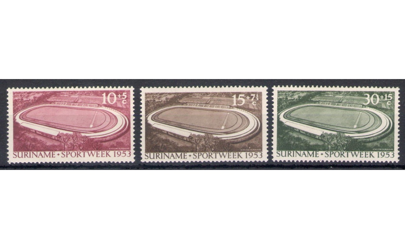 1953 Suriname - Settimana Sportiva - Yvert  n. 294/96 - MNH**