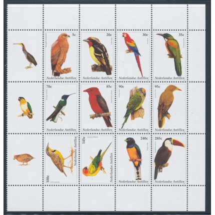 2002 Antille Olandesi -  Fauna Uccelli - Catalogo Yvert n. 1319/30 - Blocco di 12 valori - MNH**
