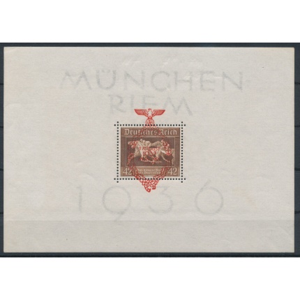 1937  Germania  -  Reich , Foglietto n. 7 , Soprastampa Rossa AUGUST , 1937 , MUNCHEN RIEM - MNH**