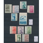 1945 Romania , Sport Serie Dentellata + Non Dentellata , Catalogo Yvert n. 843/48 +849/53 , 11 valori , MNH**