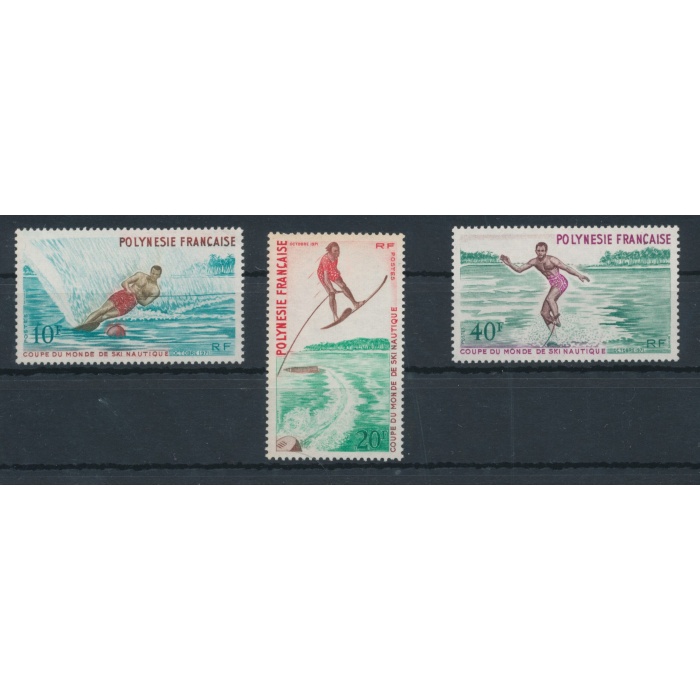 1971 Polinesia Francese - Coppa del Mondo Sci Acquatico , Yvert  n. 86/88 - 3 valori - MNH**
