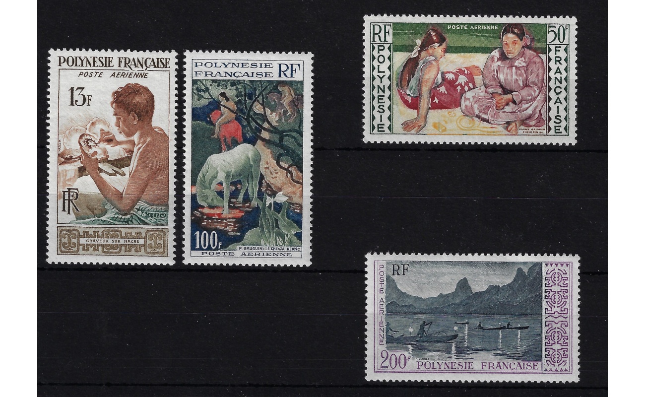 1958 Polinesia - Scene di Vita Quotidiana , Posta Aerea Yvert  n. 1/4 - 4 valori - MNH**