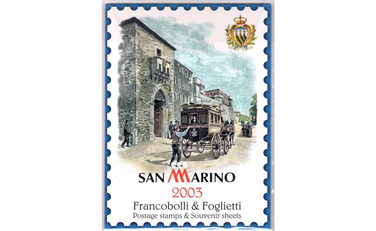2003 San Marino , Libro Ufficiale Annuale delle emissioni Filateliche , Francobolli , Foglietti - MNH**