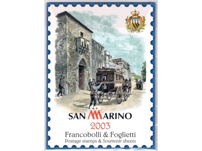 2003 San Marino , Libro Ufficiale Annuale delle emissioni Filateliche , Francobolli , Foglietti - MNH**