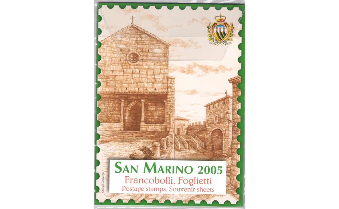 2005 San Marino , Libro Ufficiale Annuale delle emissioni Filateliche , Francobolli , Foglietti - MNH**