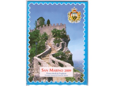 2009 San Marino , Libro Ufficiale Annuale delle emissioni Filateliche , Francobolli , Foglietti - MNH**