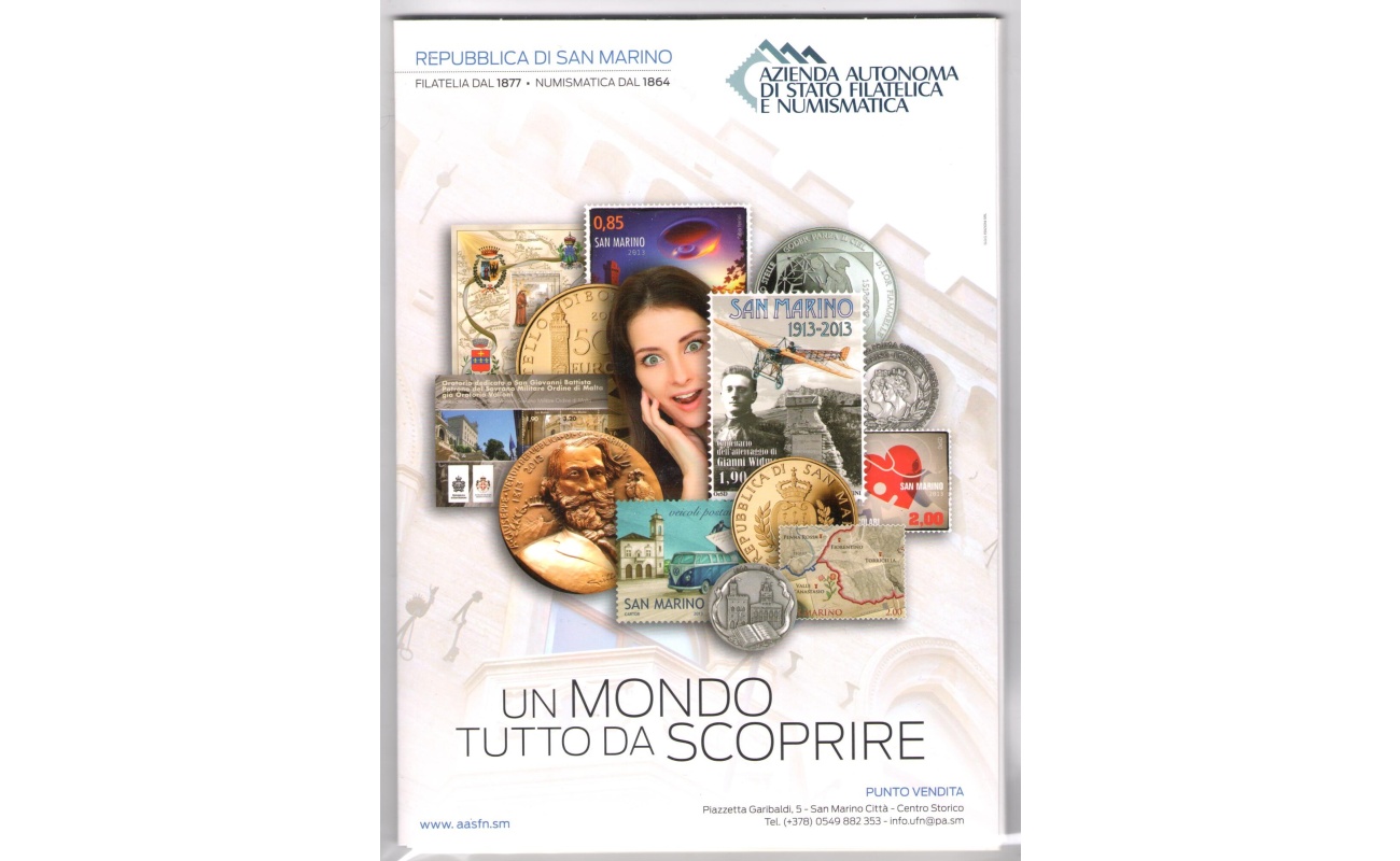 2013 San Marino , Libro Ufficiale Annuale delle emissioni Filateliche , Francobolli , Foglietti - MNH**