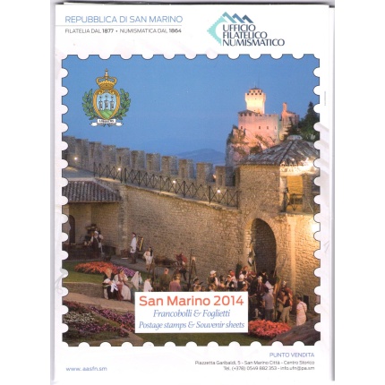 2014 San Marino , Libro Ufficiale Annuale delle emissioni Filateliche , Francobolli , Foglietti - MNH**
