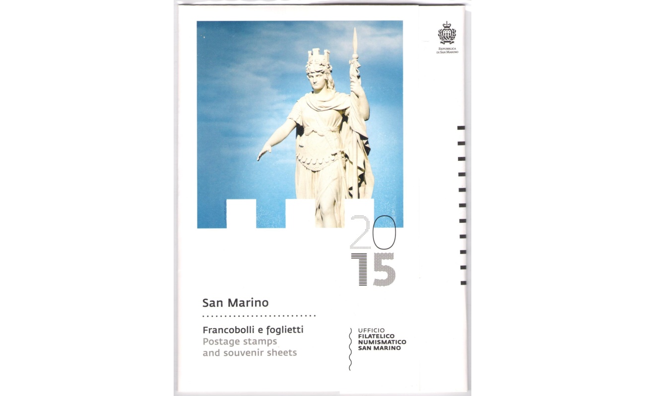 2015 San Marino , Libro Ufficiale Annuale delle emissioni Filateliche , Francobolli , Foglietti - MNH**