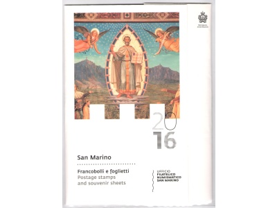 2016 San Marino , Libro Ufficiale Annuale delle emissioni Filateliche , Francobolli , Foglietti - MNH**