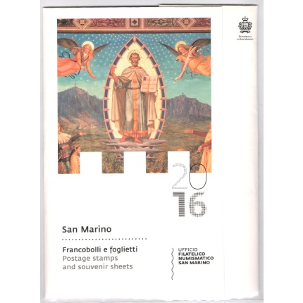 2016 San Marino , Libro Ufficiale Annuale delle emissioni Filateliche , Francobolli , Foglietti - MNH**