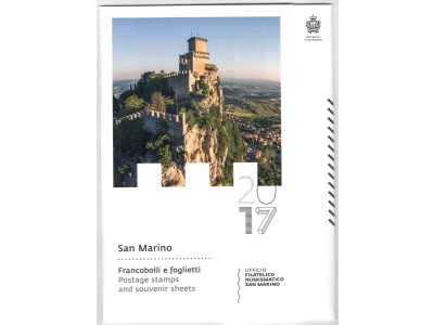 2017 San Marino , Libro Ufficiale Annuale delle emissioni Filateliche , Francobolli , Foglietti - MNH**