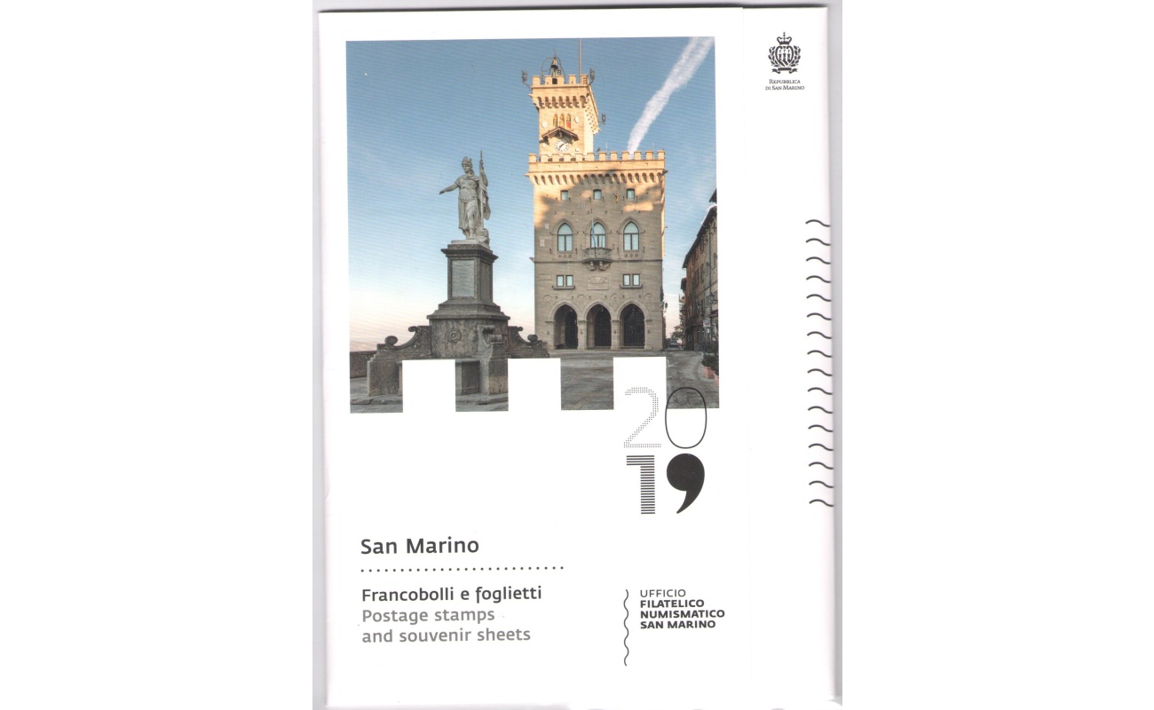 2019 San Marino , Libro Ufficiale Annuale delle emissioni Filateliche , Francobolli , Foglietti - MNH**