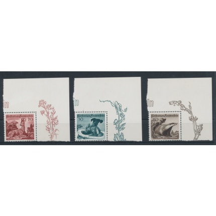 1950 Liechtenstein - n. 247/49 , Fauna 3 Serie ,  MNH** - Angolo di Foglio