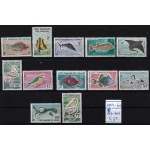 1959-60 Cote Francaise des Somalis - Catalogo Yvert n. 292/303 - Pesci ed Uccelli - 12 valori - MNH**