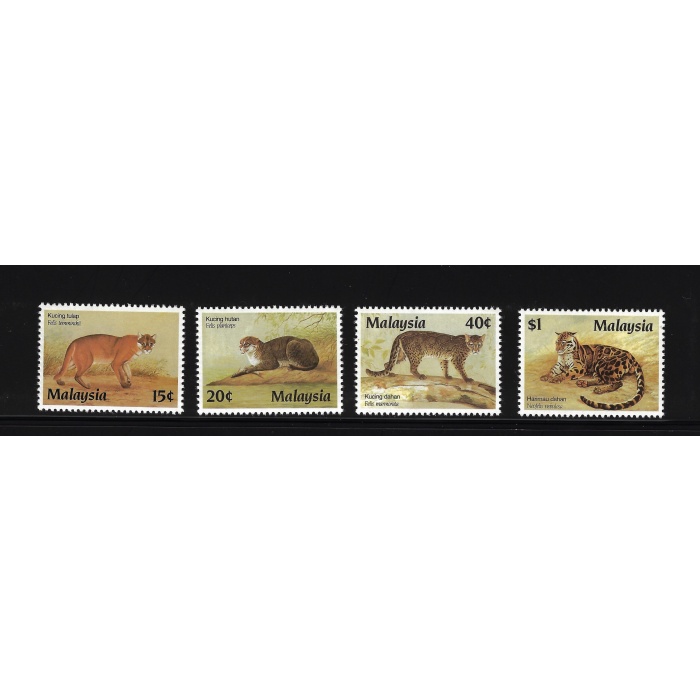 1987 Malaysia , Yvert & Tellier n. 389-92 , Animali - Felini , 4 valori , MNH**