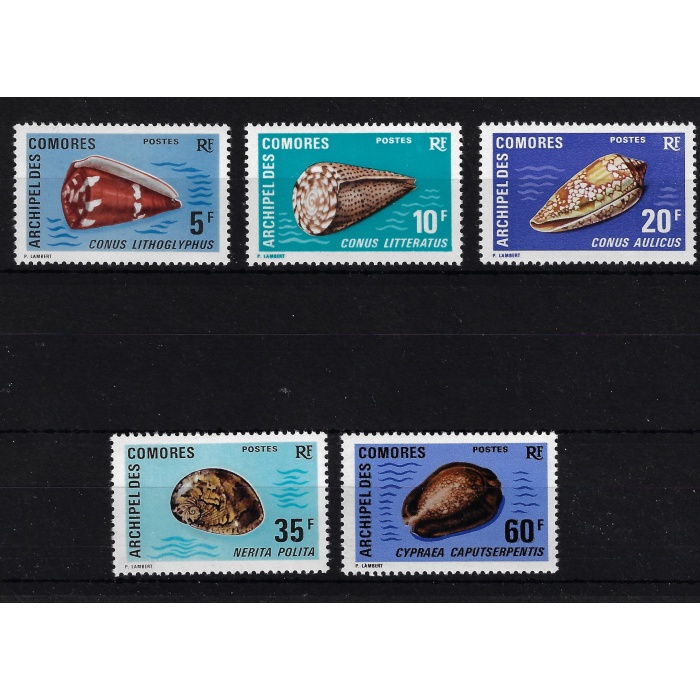 1971 Comores - Catalogo Yvert n. 72/76 - Conchiglie - 6 valori - MNH**