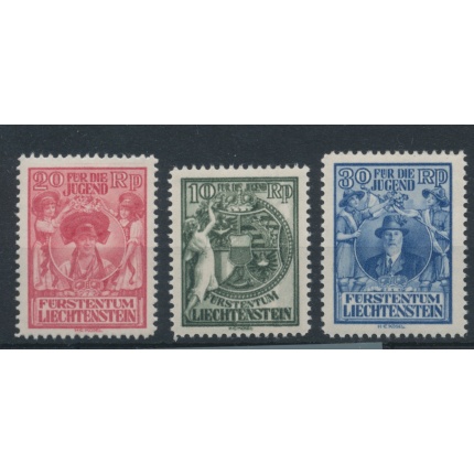 1932 Liechtenstein - n. 108/110 , A profitto delle opere per l'infanzia, 3 valori MNH**