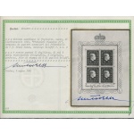 1939 Liechtenstein, Foglietto n. 4 , Effige del Principe Francesco Giuseppe II , MNH** - Certificato Bolaffi