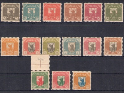 1922 Karjala Finlandia - n. 1-15 , Serie di 15 valori Emessa dal Governo Provvisorio durante la Rivoluzione Russa - MNH**