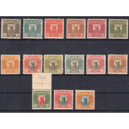 1922 Karjala Finlandia - n. 1-15 , Serie di 15 valori Emessa dal Governo Provvisorio durante la Rivoluzione Russa - MNH**