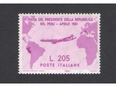 1961 Italia - REPUBBLICA -  205 Lire Rosa "Non Emesso" - Gronchi Rosa - MNH** - Certificato De Simoni