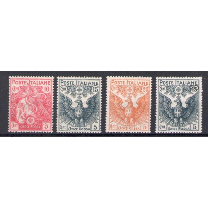 1915-16 Italia - Regno, n. 102-05 , Croce Rossa - MNH**