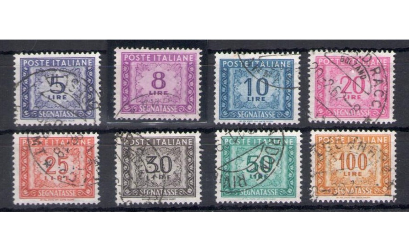 1955-81 Italia - Repubblica - Segnatasse n. 111/119 - Serie Completa 8 valori - Usato