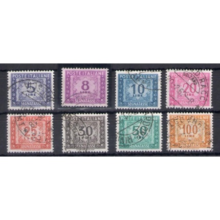 1955-81 Italia - Repubblica - Segnatasse n. 111/119 - Serie Completa 8 valori - Usato