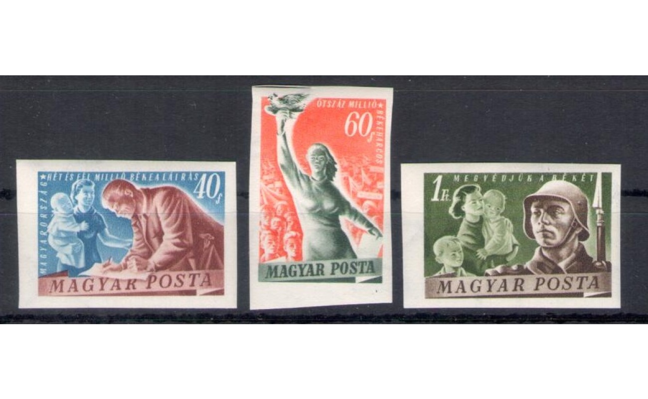 1950 Ungheria - Pace - Non Dentellati - Michel  n. 1139/41 - 3 valori - MNH**