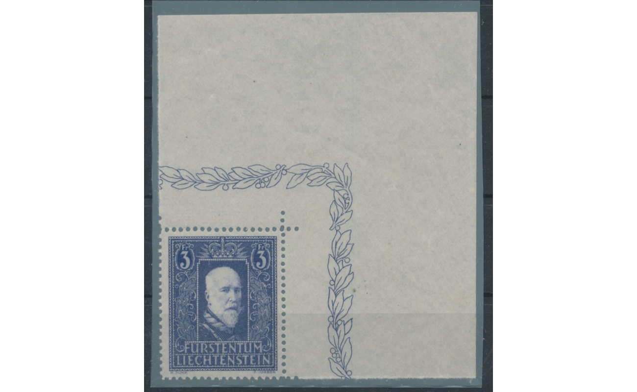 1933 Liechtenstein, n. 117 , Effige del principe Francesco I ,1 valore , Angolo di Foglio , MNH**
